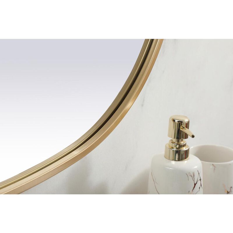 Elegant Decor Metal Frame Oval Mirror 30x40 Inch in Brass image number 6