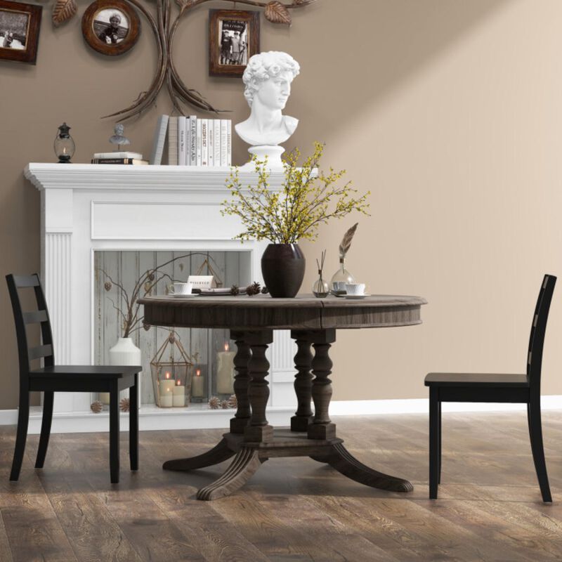 Hivvago Set of 2 Wood Dining Chairs with Solid Rubber Wood Legs