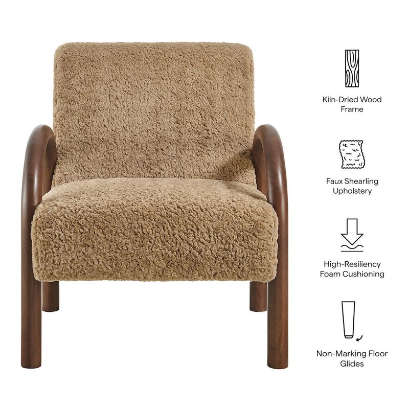 Lunet Faux Shearling Accent Armchair image number 2