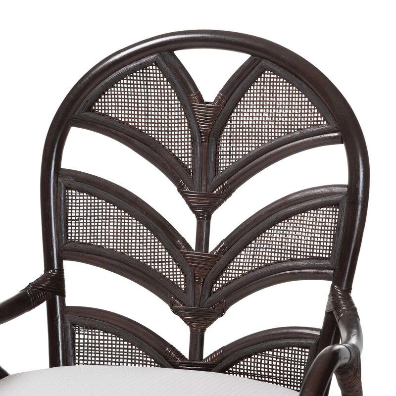 bali & pari Niven Natural Rattan Counter Stool with Cushion - Handwoven Wicker Accent Stool with Banana Leaf Backrest Design for Kitchen Island image number 4