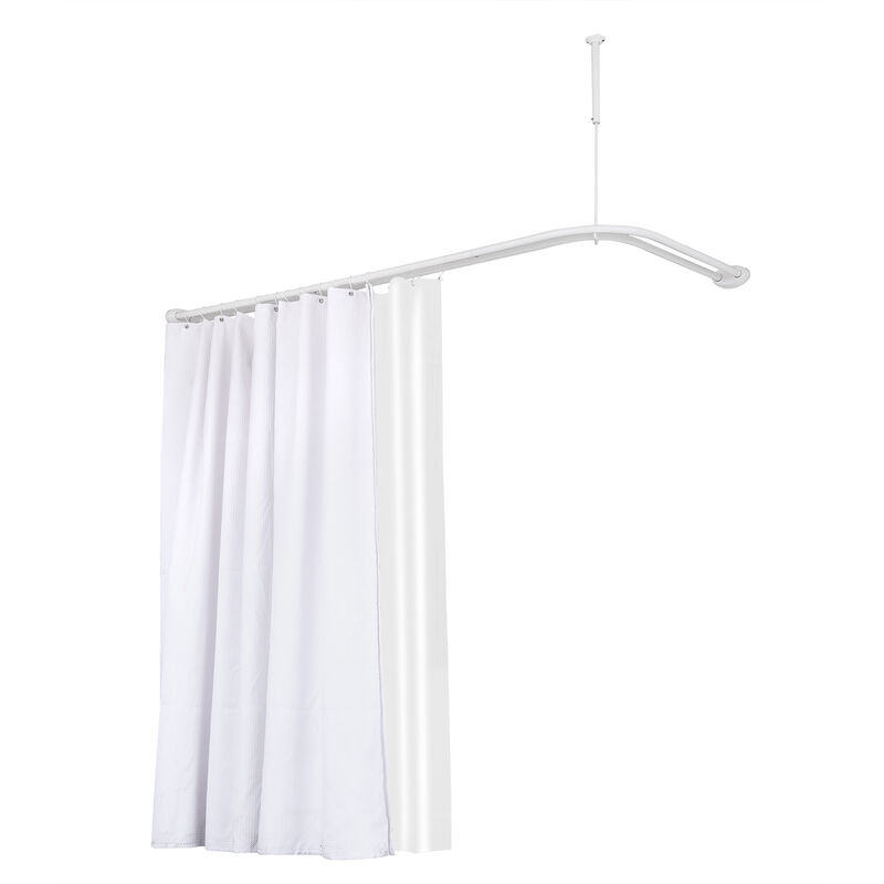 Aluminum Double L Shaped Shower Curtain Rod 72" L x 31.7" W image number 6