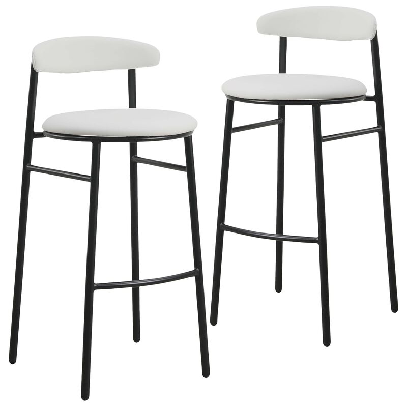 LeisureMod Lume Collection Modern Bar Stool Set of 2