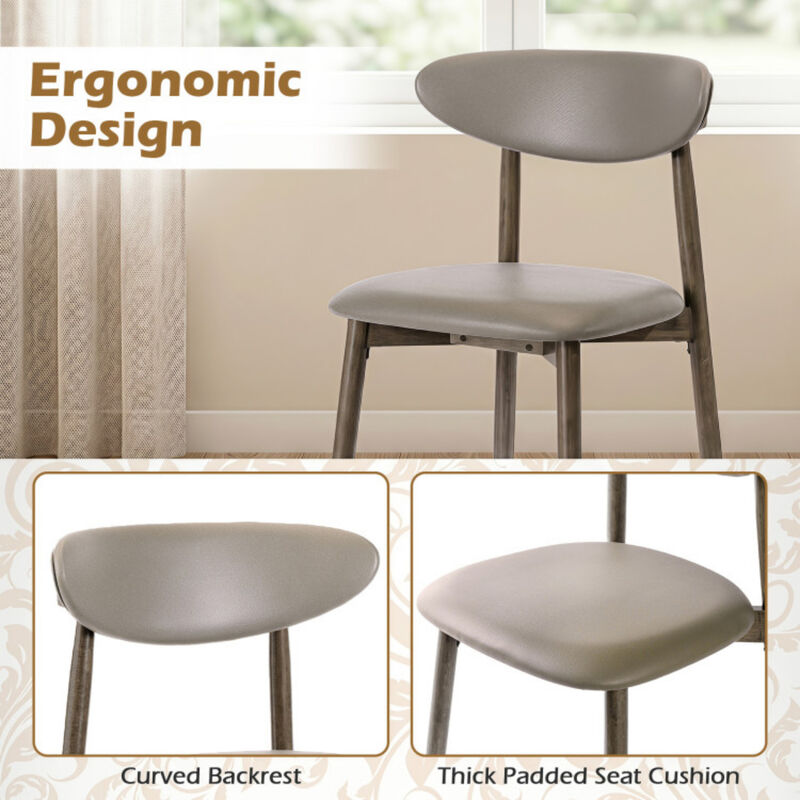4 Pack Modern Wooden Dining Chairs with Upholstered Curved Backrest image number 6