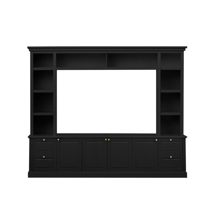 Merax Multifunctional TV Stand for 70" TVs with 3 Adjustable Shelves &ndash; Wine Rack