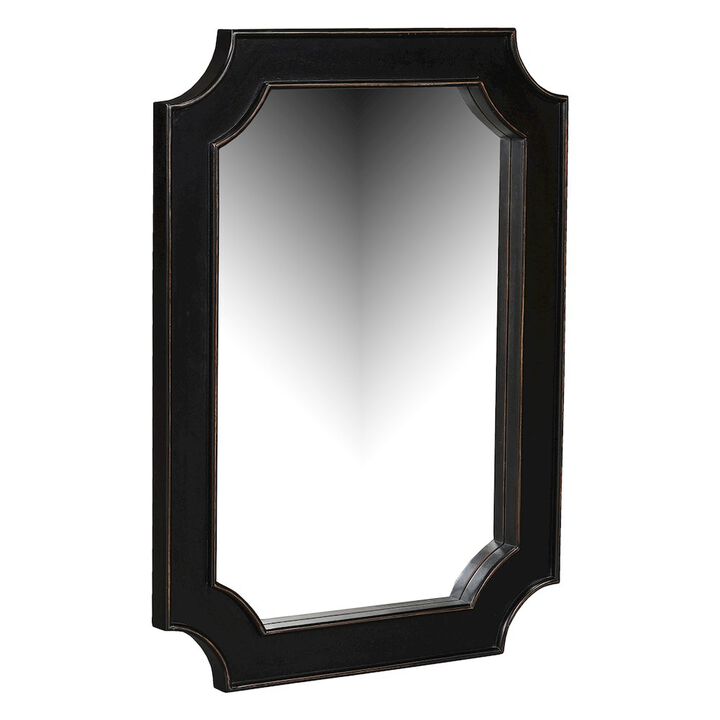 World Interiors Trento 31" Mirror in Distressed Black