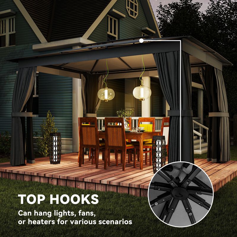 Hivvago Soft Top 10x12 Gazebo Canopy Shelter image number 6