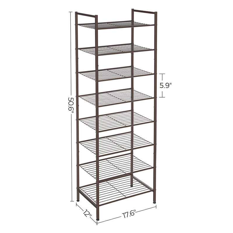 8-Tier Tall Shoe Storage Organizer for Vertical Space Efficiency and Easy Access