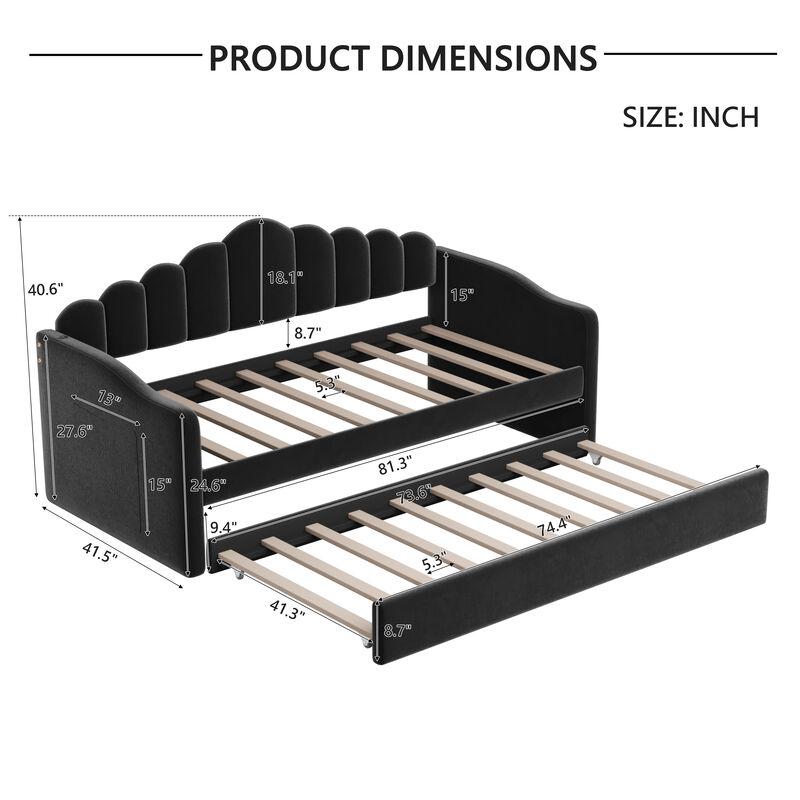 Merax Velvet Sofabed with USB