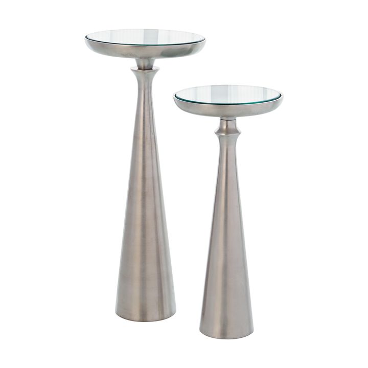 Minaret Accent Table- Silver Large