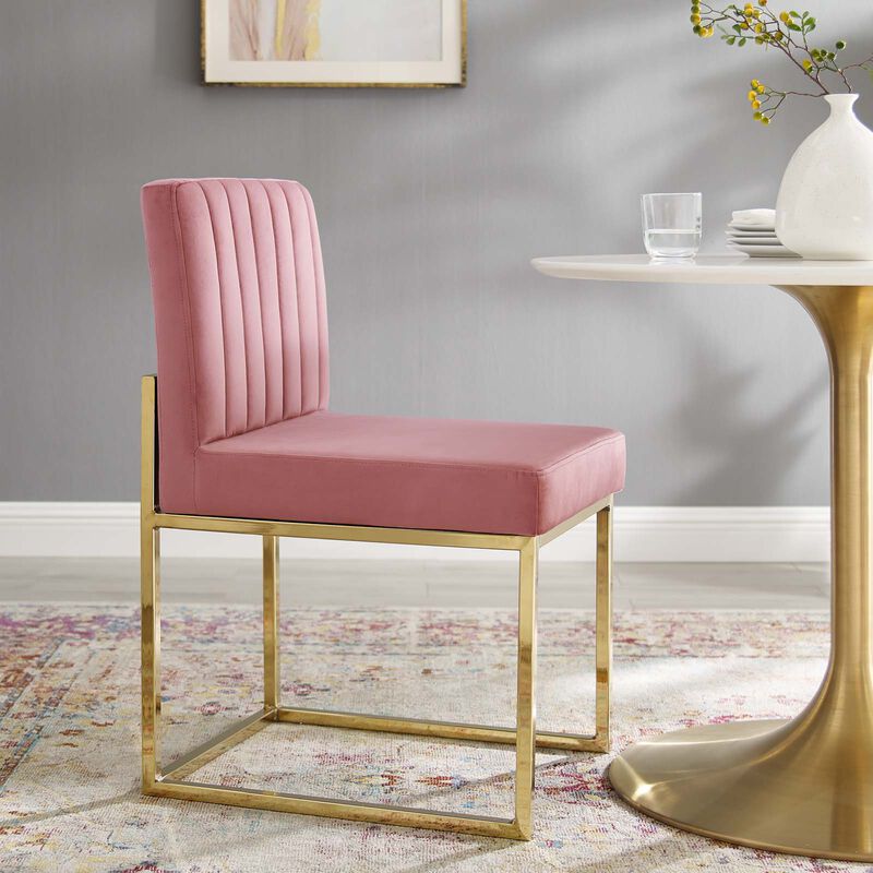 Carriage Channel Tufted Sled Base Performance Velvet Dining Chair image number 6