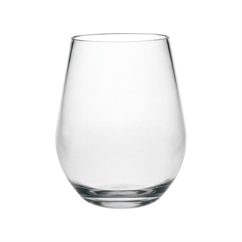 HomeRoots Set of Four Clear Tritan Plastic Stemless All Purpose Wine Glasses image number 0