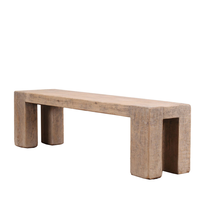 Ravello Solid Wood Bench in Weathered Gray image number 4