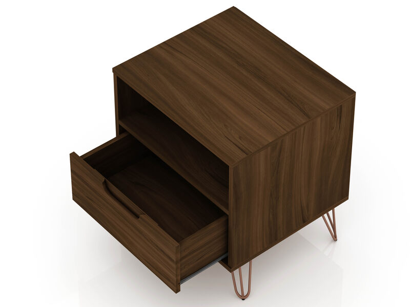 Rockefeller Brown 1-Drawer Nightstands (Set of 2)