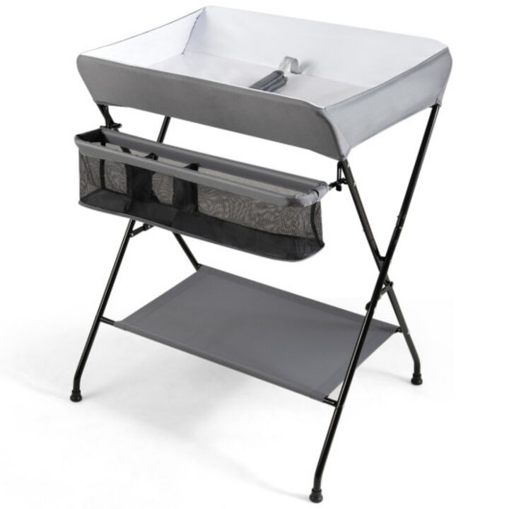 Portable Infant Changing Station Baby Diaper Table with Safety Belt