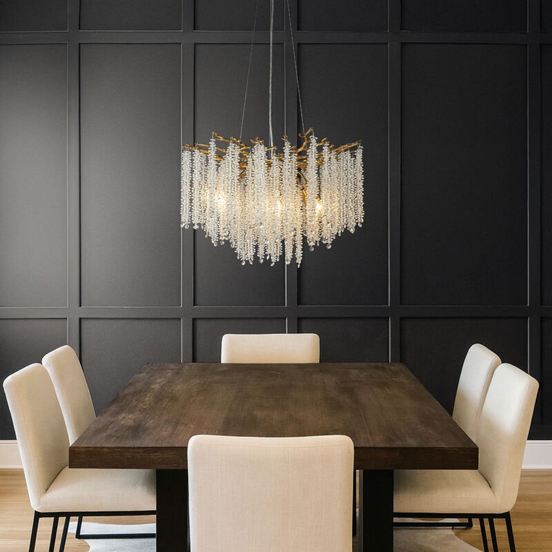 Modern Glam Crystal Chandelier Branch Style Pendant Ceiling Light for Dining Room Bedroom image number 2