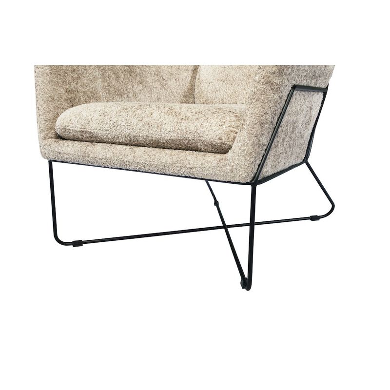 Emilia Lounge Chair in Beige Boucle Fabric