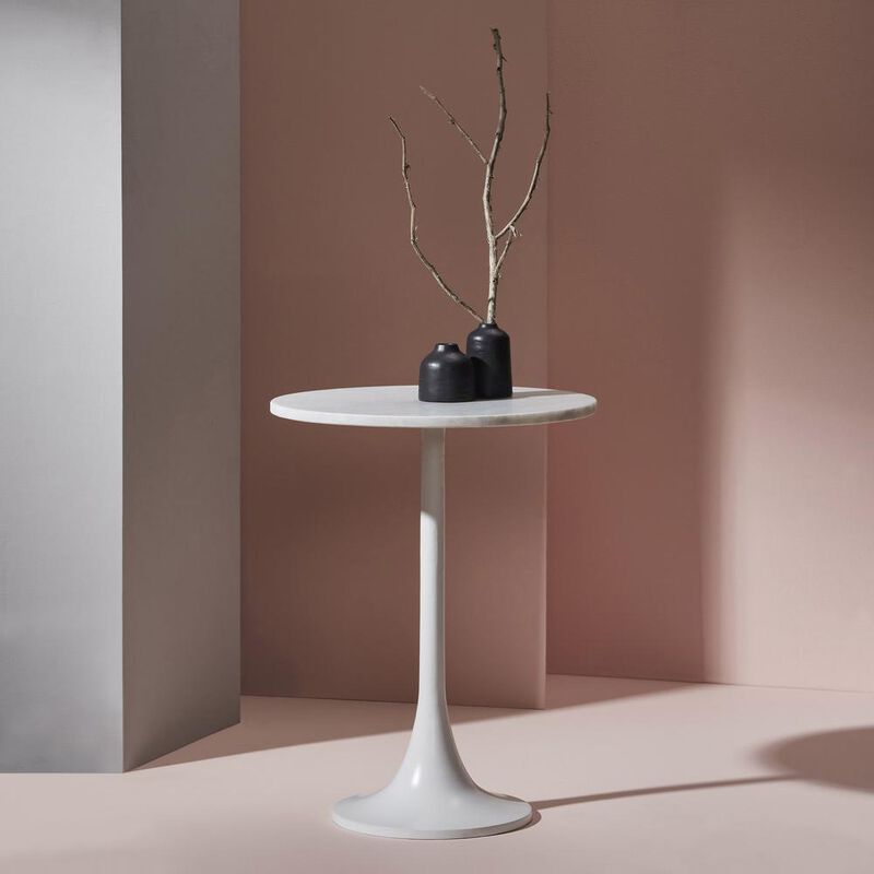 Renwil Alina MATTE WHITE SIDE TABLE