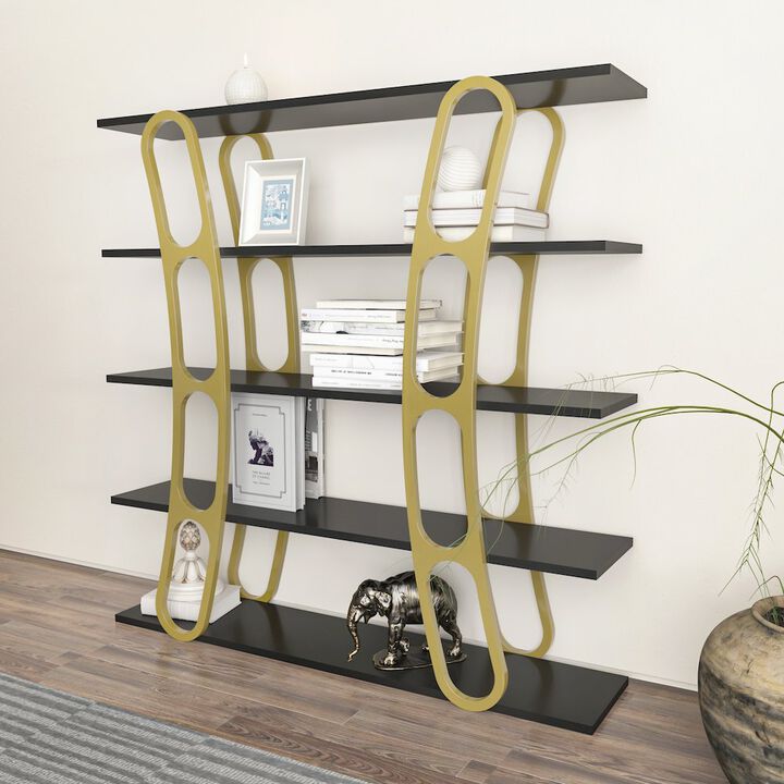 Decorotika Adar Bookcase Black And Gold