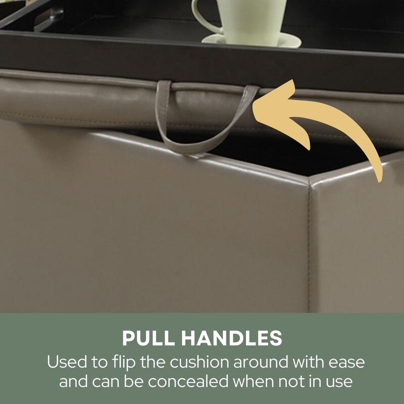 Convience Concept, Inc. Accent Storage Ottoman with Reversible Tray