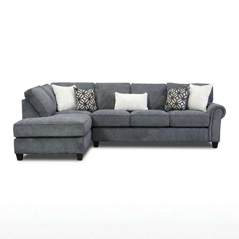 Houston Charcoal Left-Side Facing Sofa with Chaise image number 0
