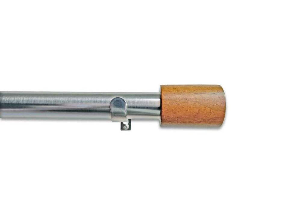 Linen Avenue Wood Cylinder Single Window Curtain Rod Set