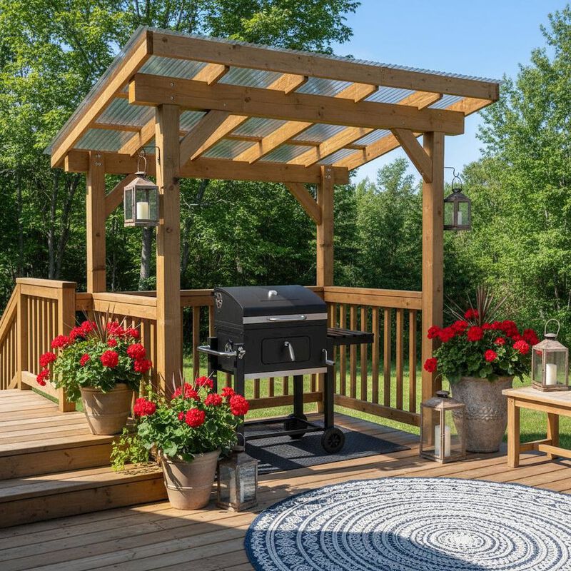 Outdoor Escape Charcoal Grill, Steel, Adjustable Tray, Black image number 1