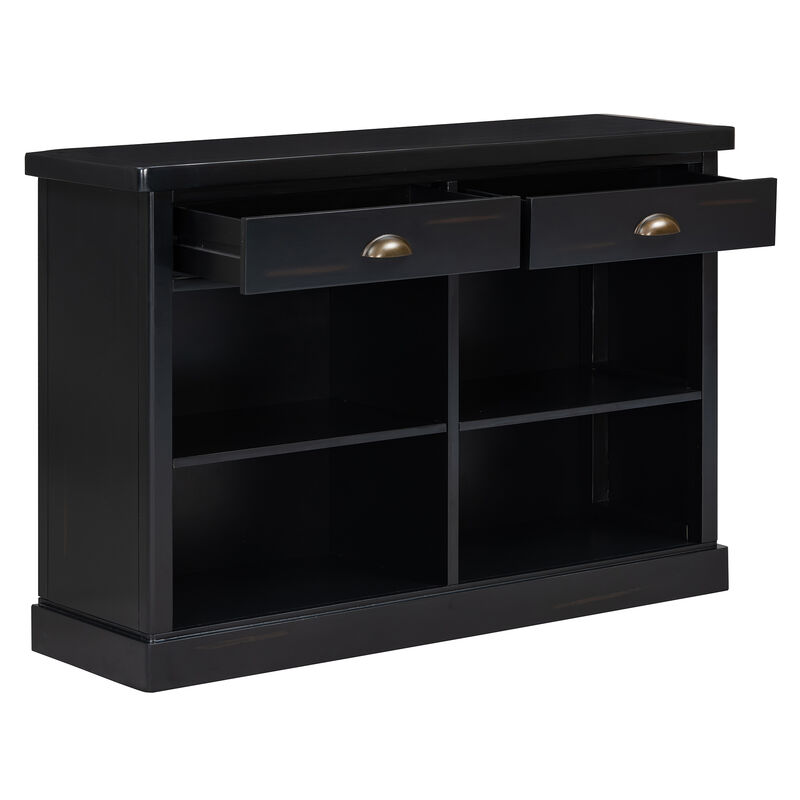 Hegrer 2 Drawers and Open Storage Shelves  Console Table image number 8