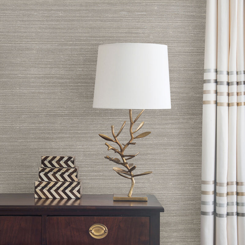 Liaohe Silver Grasscloth Wallpaper image number 1
