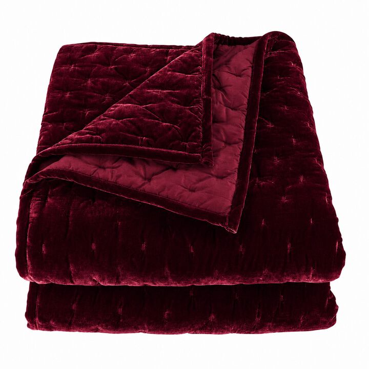 Stella Pintuck Red Full/Queen Quilt Set