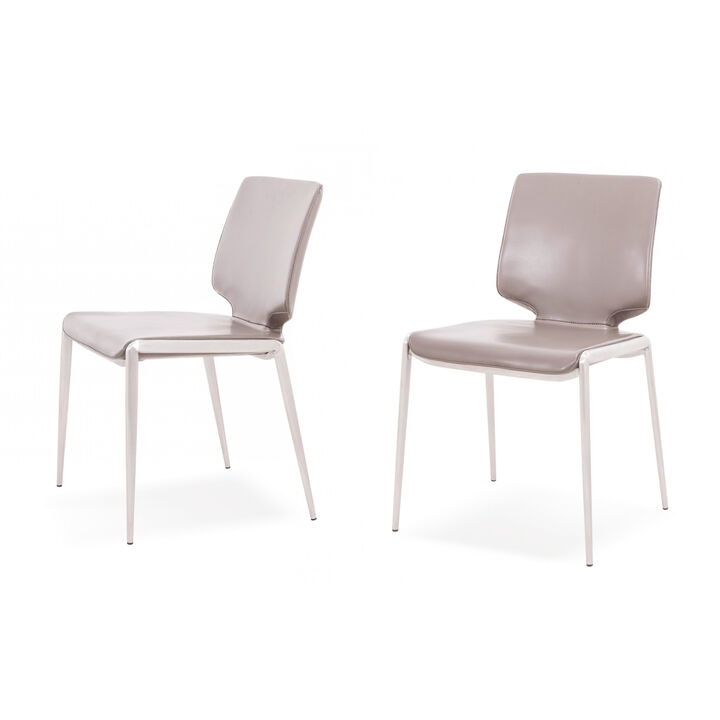 Eileen Modern Dark Grey Eco-Leather Dining Chair (Set of 2)