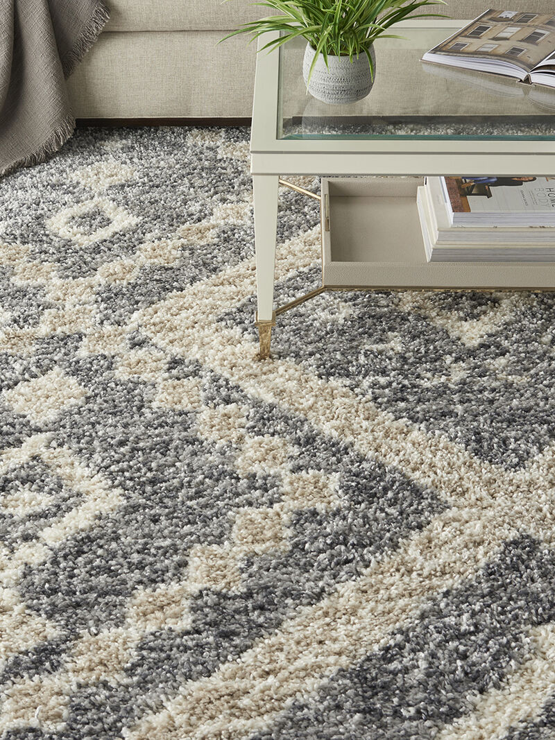 Oslo Shag OSL02 Gray/Ivory 7'10" x 10'6" Rug image number 1
