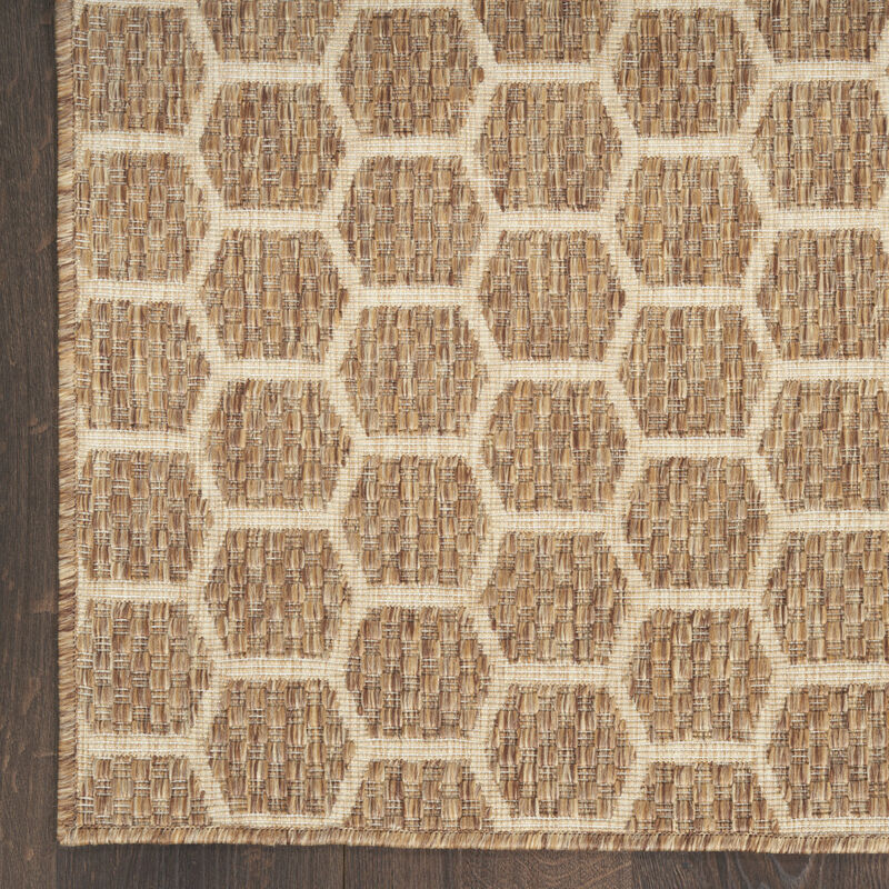 HomeRoots 9' X 12' Natural And Beige Geometric Indoor Outdoor Area Rug image number 2