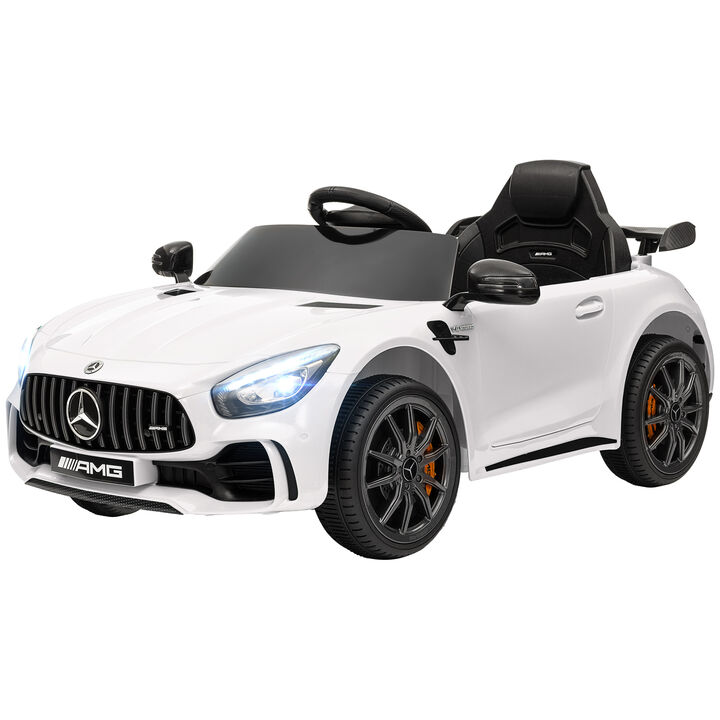 BreeBe Mercedes-Benz AMG GTR Licensed 12V Battery Powered Kids Electric Car w/ Remote Control & Soft Start