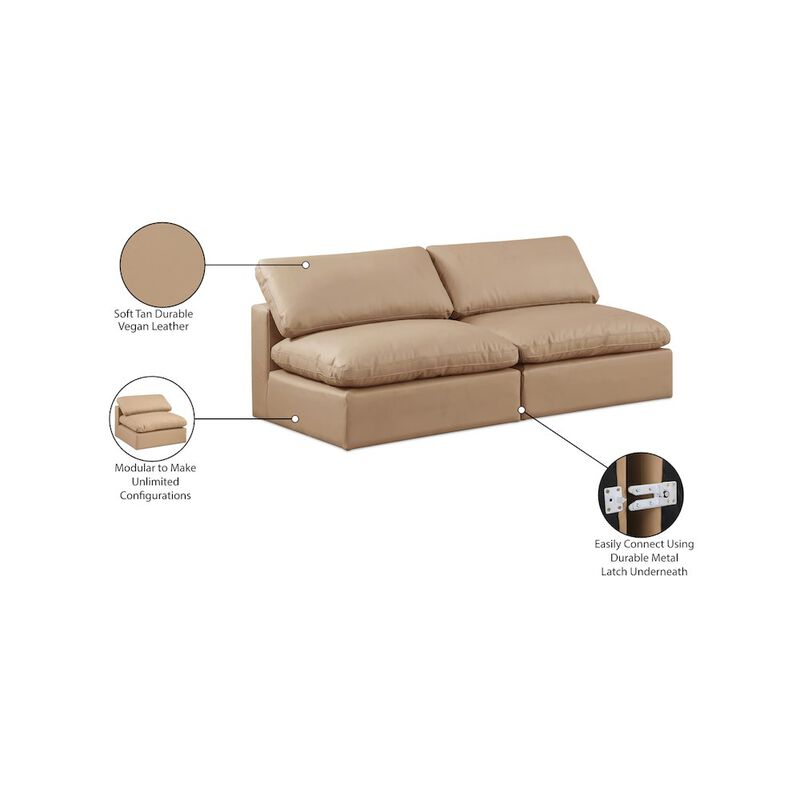 Meridian Furniture Comfy Tan Vegan Leather Modular Sofa