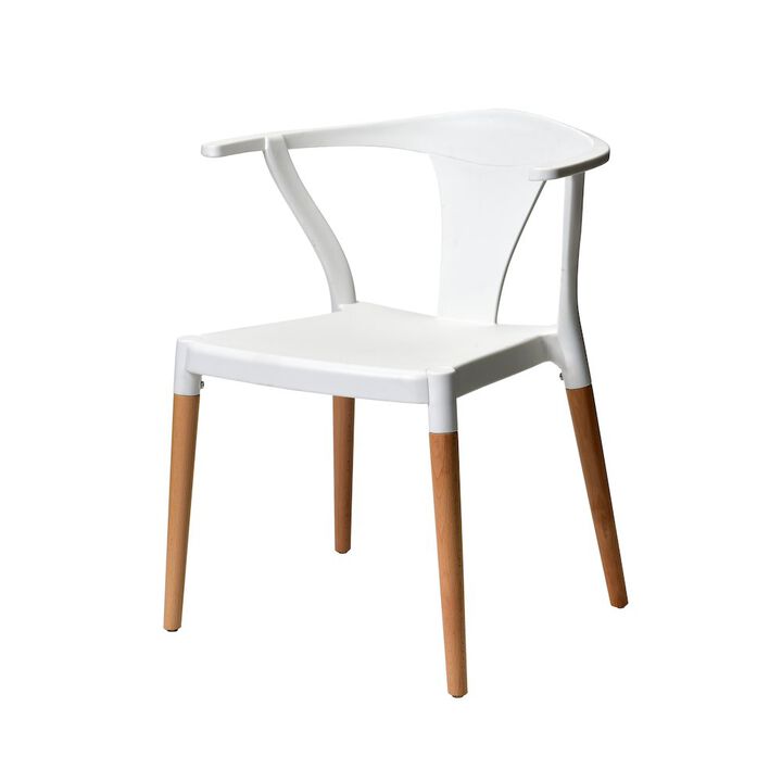 Commerical Seating Products Mid Century Modern White Dining Chairs