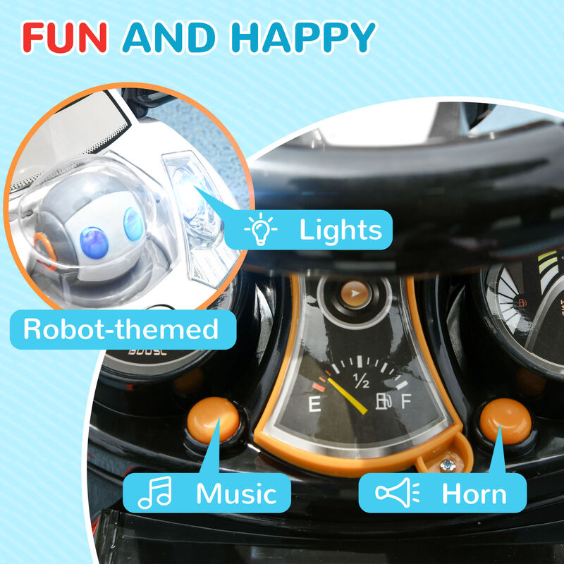 BreeBe 3 in 1 Push Car Sliding Car with Removable Handle, Music, Horn, Canopy, Safety Guardrail image number 6