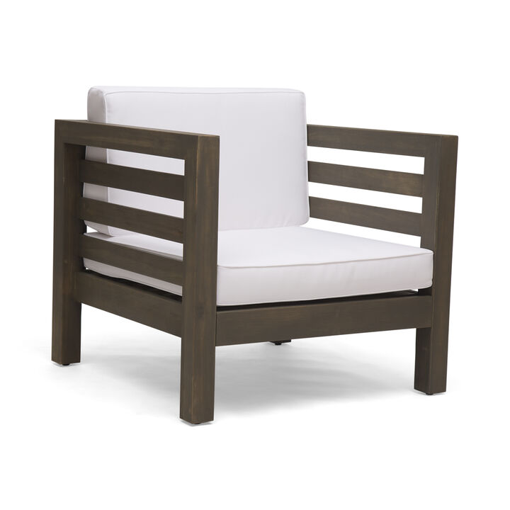 Merax Mid-Century Modern Acacia Wood Chair Lounge Chairs