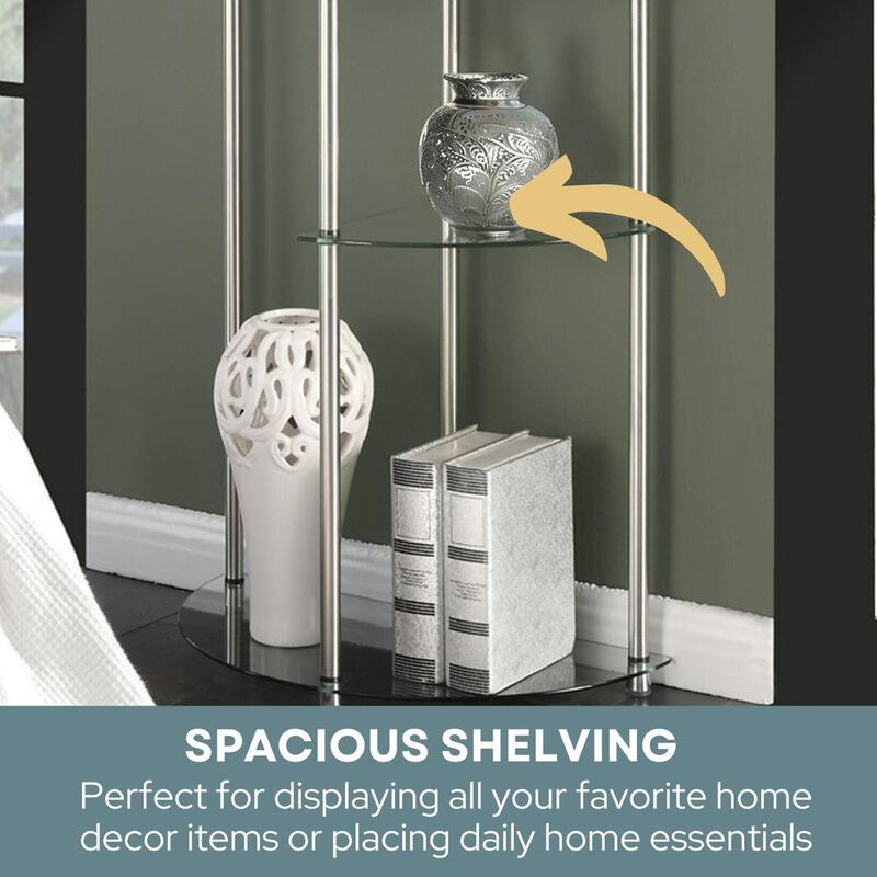 Convience Concept, Inc. Classic Glass 3 Tier Display Entryway Hall Table