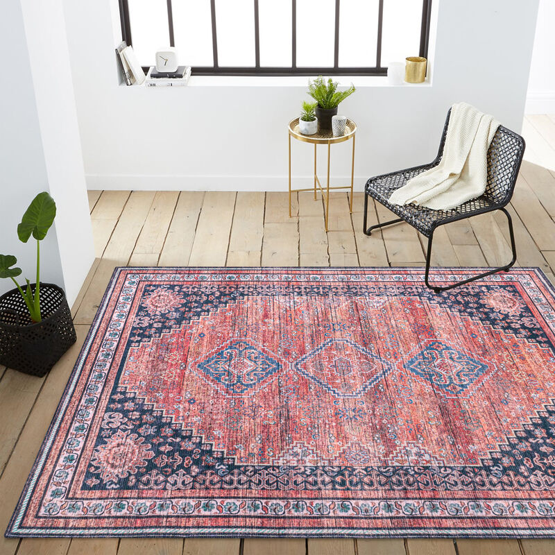 Dalyan Geometric Medallions Machine-Washable Area Rug