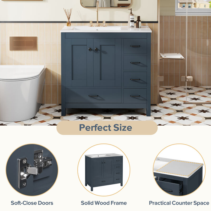 Merax Bathroom Vanity with Ceramic Sink Combo