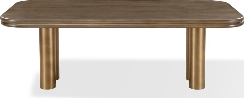 Mataranka Rectangular Dining Table in Bistre and Brushed Golden Stainless Steel