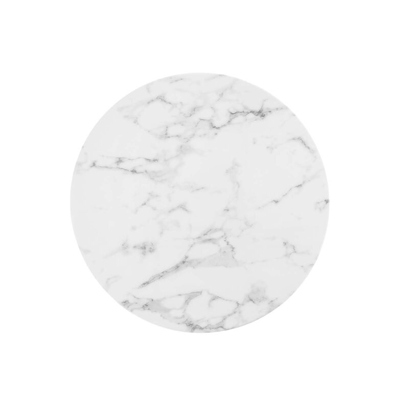 Modway - Lippa 28" Round Artificial Marble Dining Table White