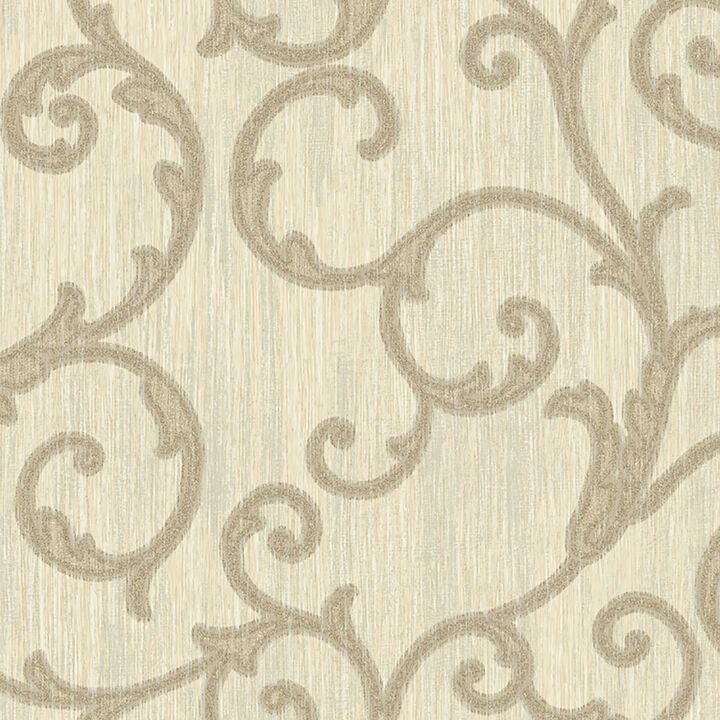 Stitched Sand Scroll Wallpaper