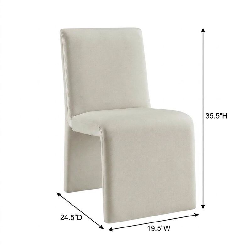 Upholstered Performance Velvet Dining Side Chair, Chocolate image number 2