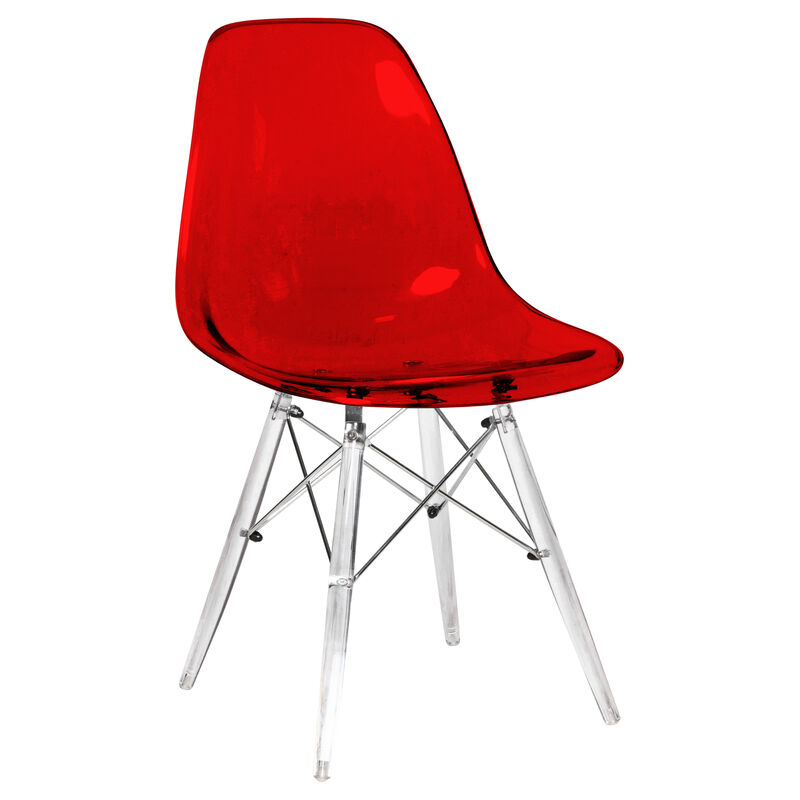 LeisureMod Dover Molded Side Chair with Acrylic Base