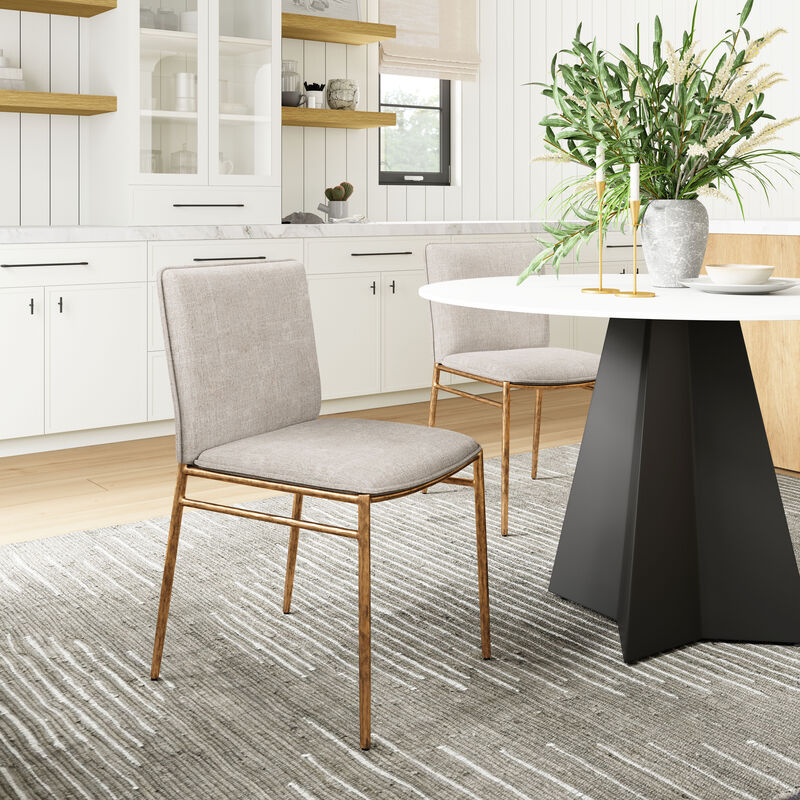 Nordvest Dining Chair Beige & Gold image number 1