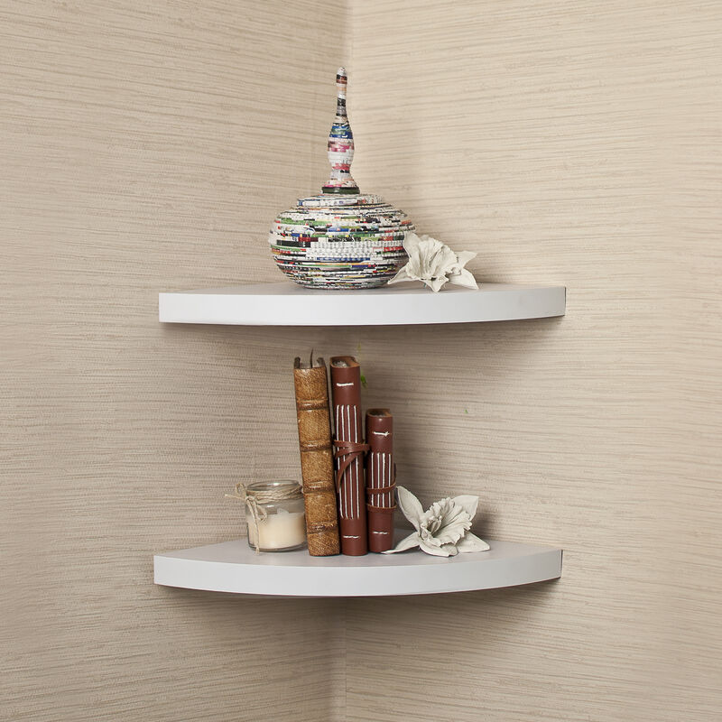 Laminate Corner Radial Shelves (Set of 2)