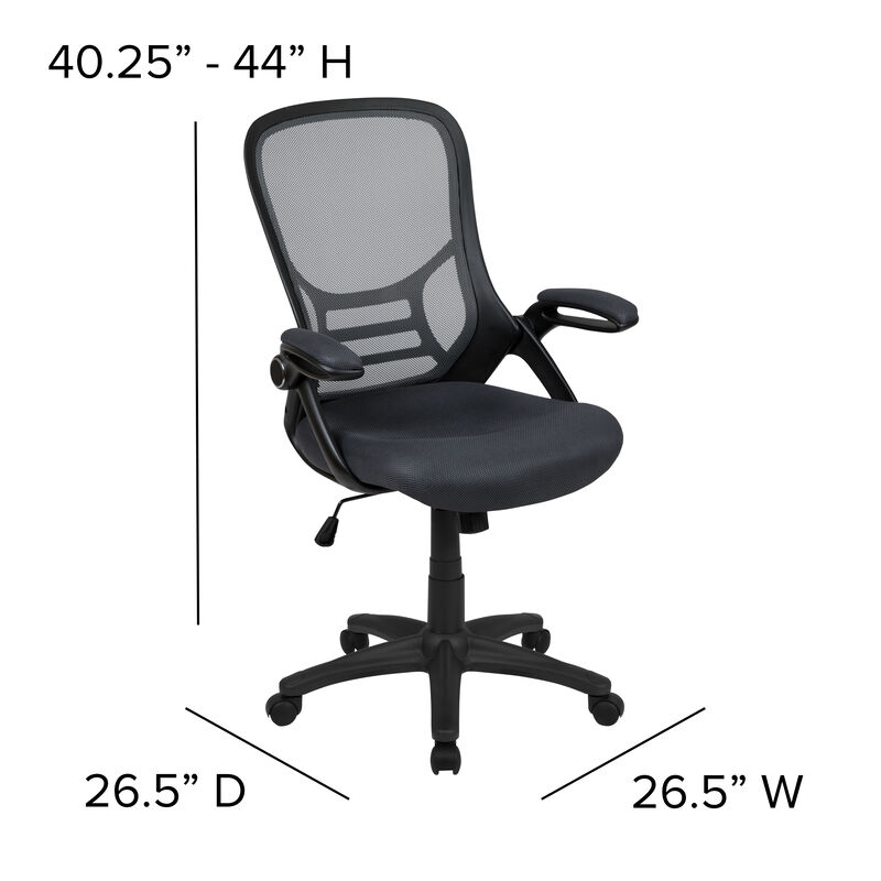 Porter High Back   Mesh Ergonomic Swivel Office Chair with Frame and Flip-up Arms image number 4
