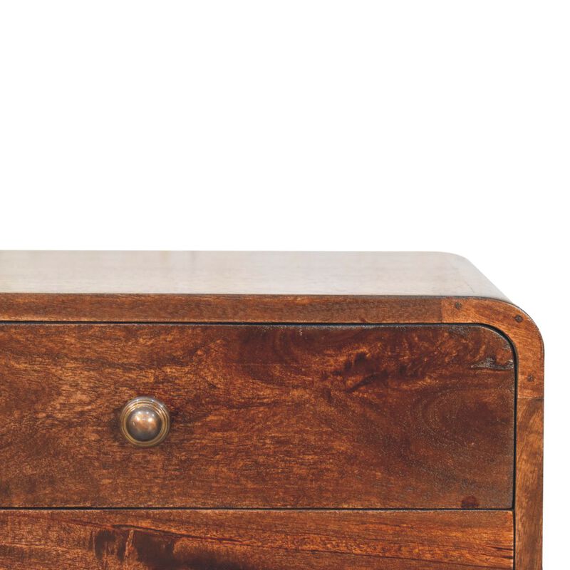 Artisan Furniture Solid Wood Curved California Walnut Bedside