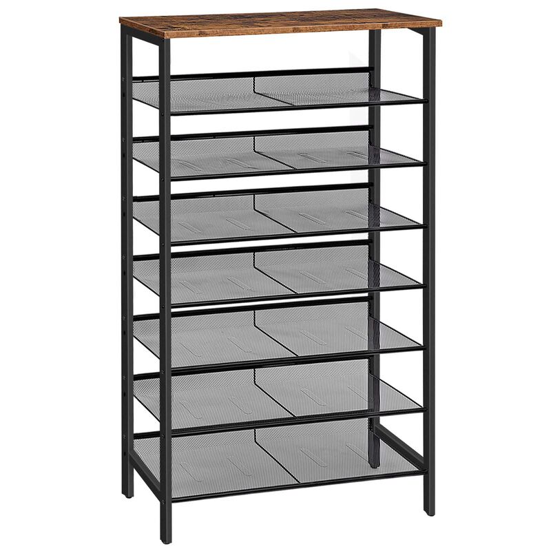 Wooden 8-Tier Shoe Rack, Large Capacity Shoe Organizer image number 0